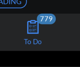 To Do clipboard with notification of 779. This means that there are 779 assignments that need grading.
